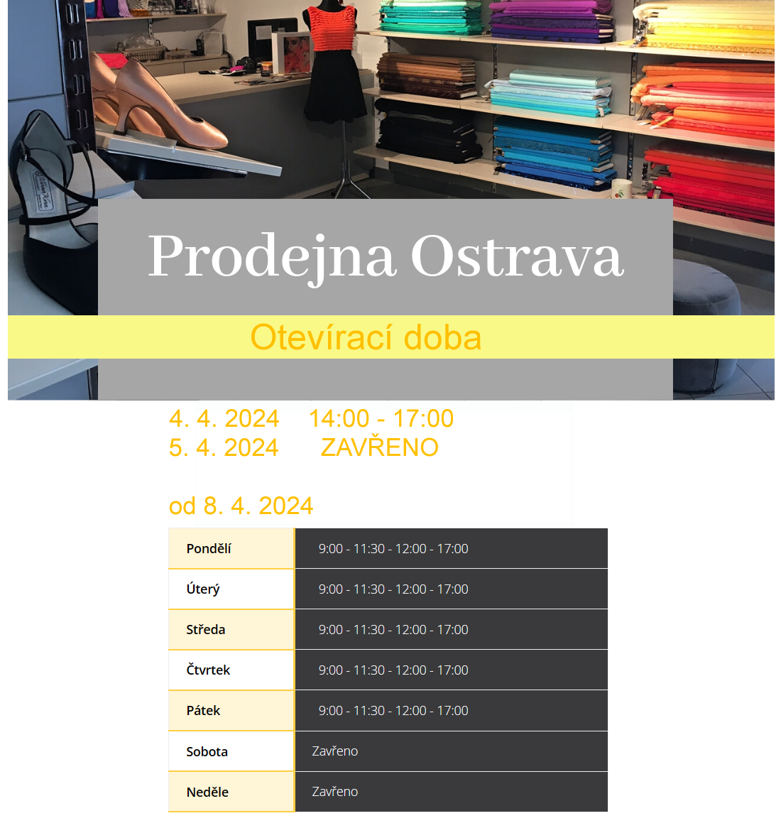 Otevírací doba Ostrava